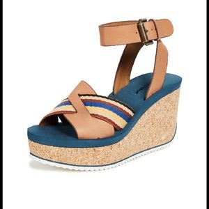 See By Chloe striped crisscross wedge sandal - 36